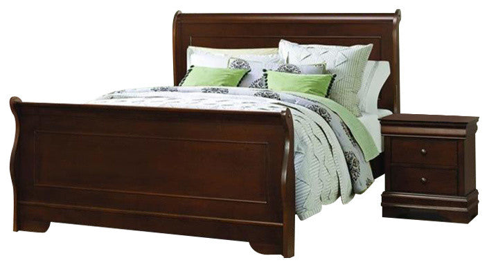 Homelegance Abbeville 2-Piece Sleigh Bedroom Set, Brown Cherry