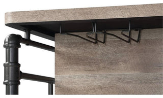 ACME Edina Wooden 5 Shelves Kitchen Island in Antique Oak and Sandy Gray