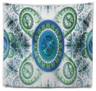 Blue Psychedelic Relaxing Art Abstract Wall Tapestry, 80"x68"