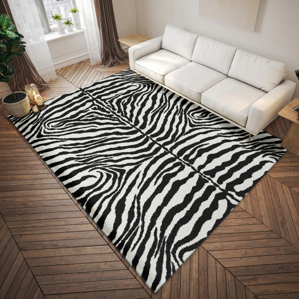 Indoor/Outdoor Mali ML1 Ivory Machine Washable 8' x 10' Rug