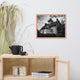 Cedar Point Lighthouse in Black and White Framed Photo Paper Wall Art Prints, Red Oak, 16" X 20"