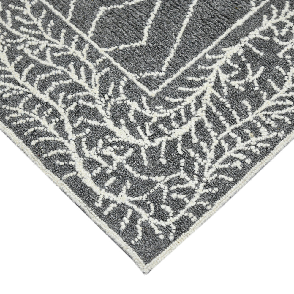Berlin Oxbow Area Rug, Dark Gray, 9'' x 13'', Geometric
