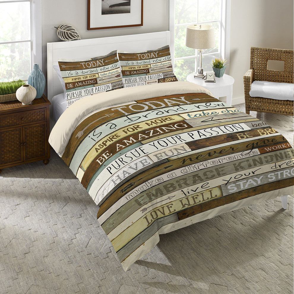 Laural Home Inspiring Mantra Duvet Sham