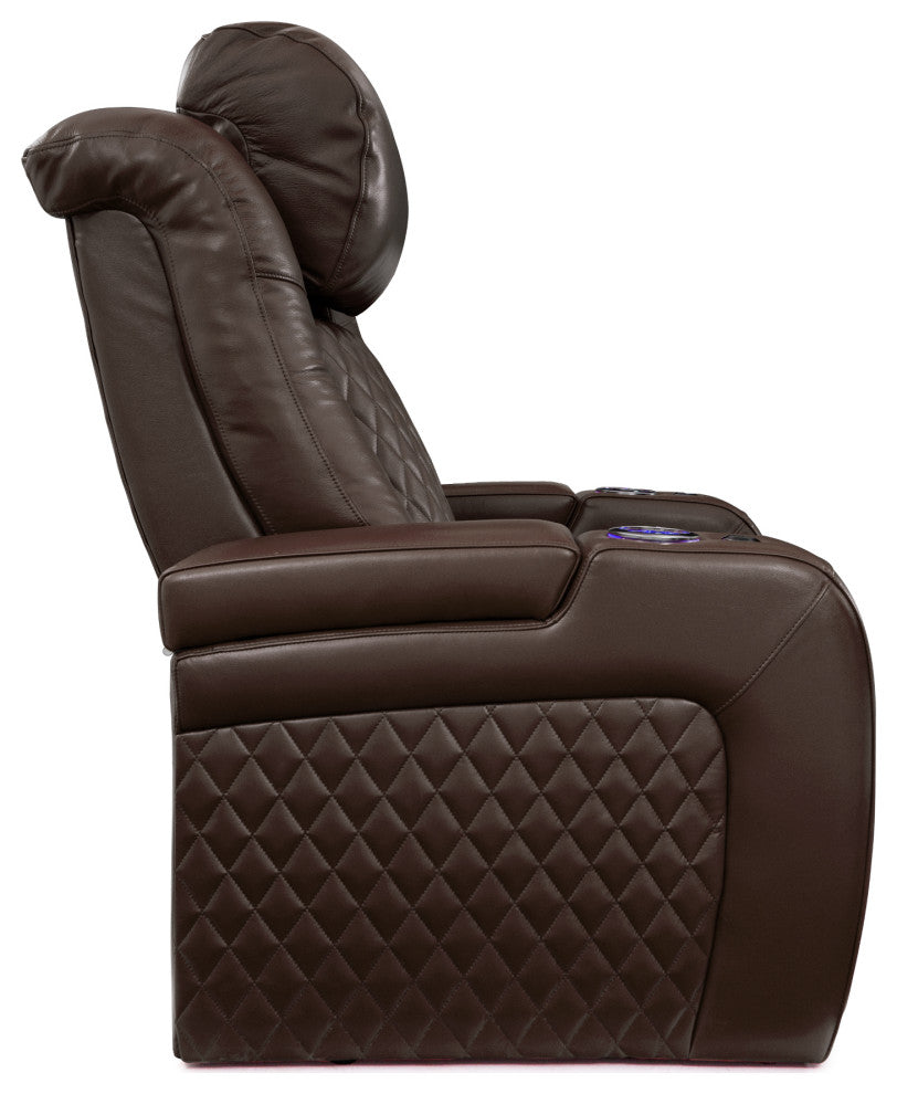 Seatcraft Capricorn Home Theater Seating, Brown, Row of 3