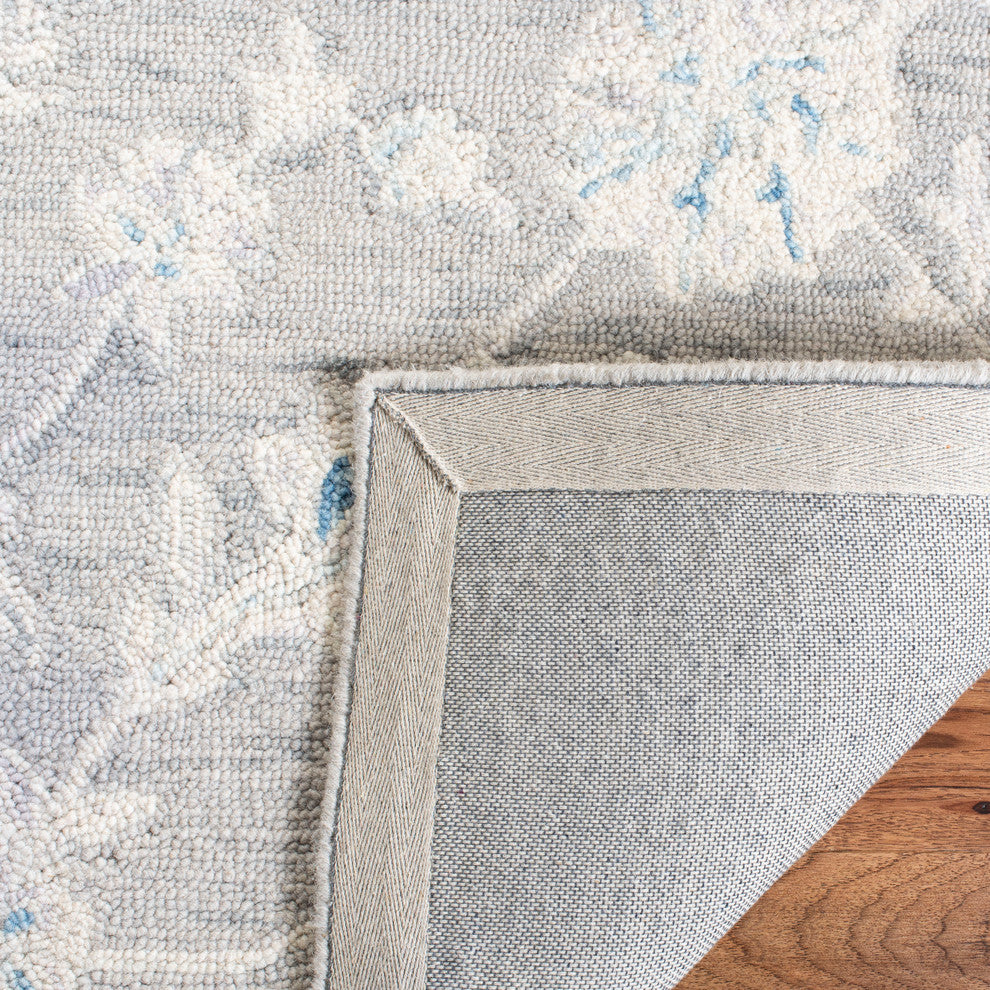 Safavieh Micro-Loop Collection MLP506 Rug, Grey/Ivory, 4' X 6'