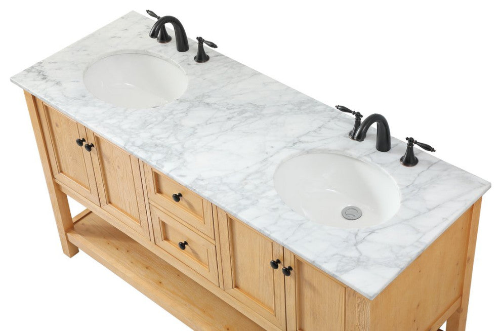 Home Living 22" Transitional Natural Wood-Light Bathroom Vanity