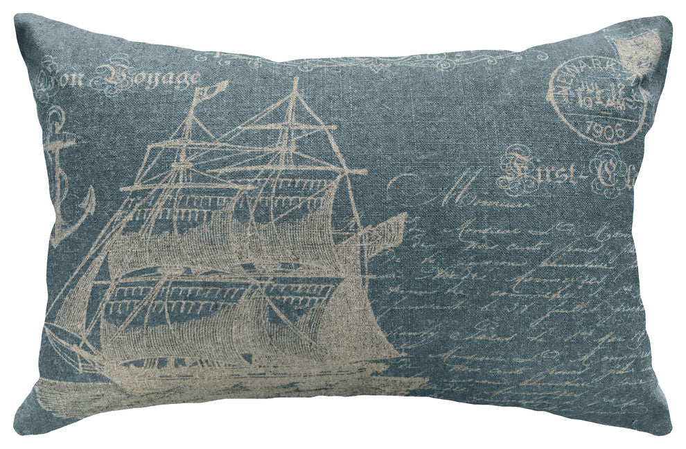 Nautical Ship Linen Pillow