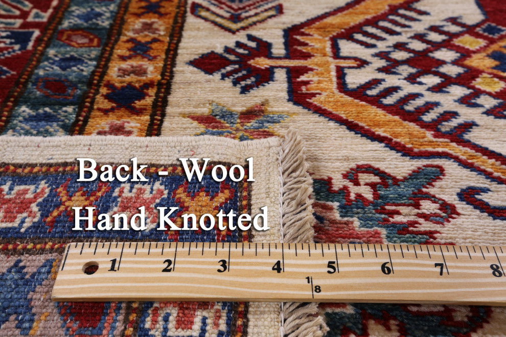 Super Kazak Hand Knotted Wool Rug 5' 5" X 7' 10" Q7506