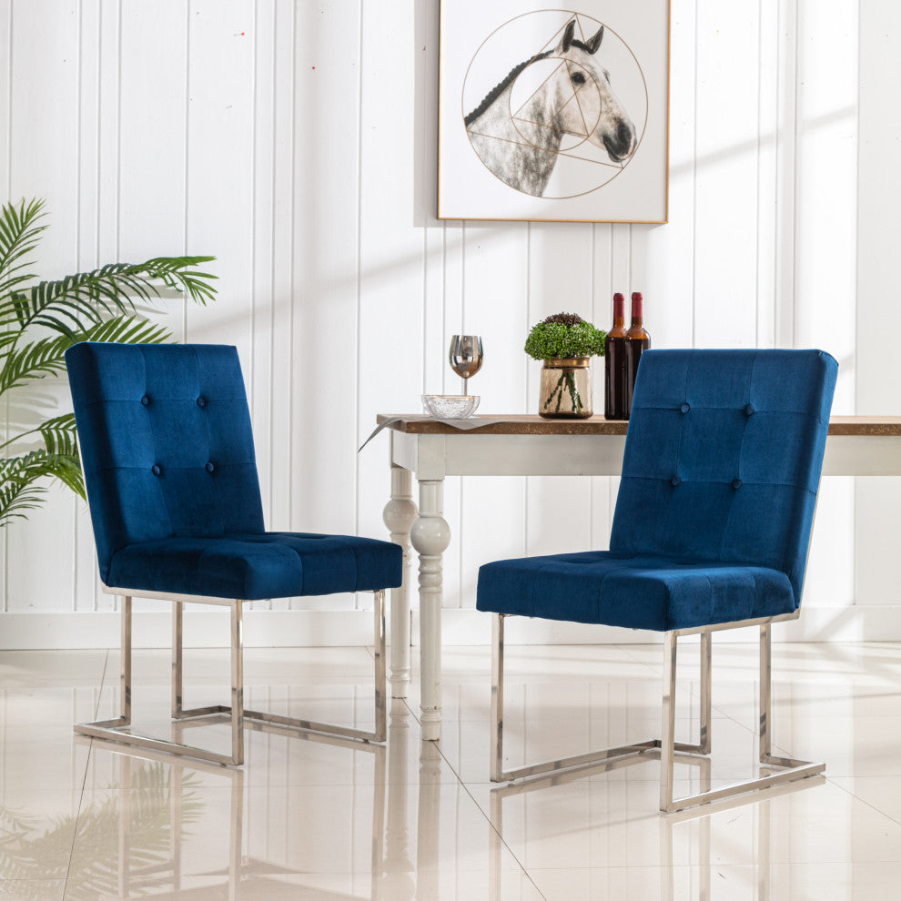Home Beyond Dining Chairs Set of 2 Pieces for Dining Room, Navy Blue UC-16B