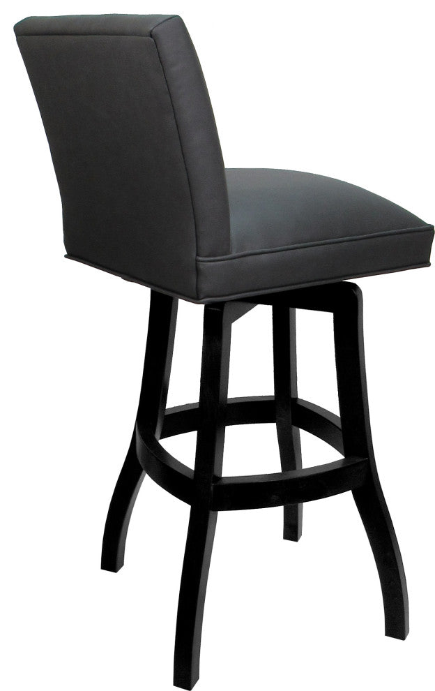 Swivel Wood Counter, Bar or Extra Tall Stool - Sommerville on S-Base, Gray Vinyl - Black, 30"