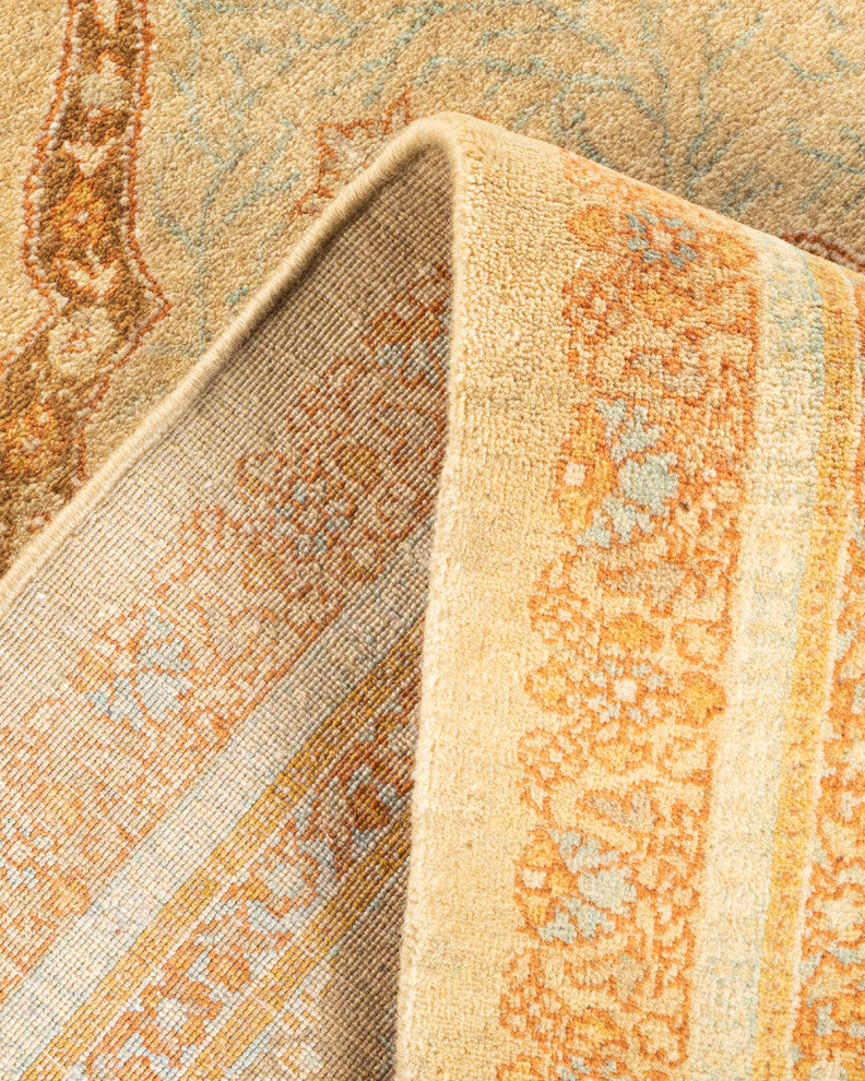 Mogul, One-of-a-Kind Hand-Knotted Area Rug Yellow, 4' 9" x 6' 7"