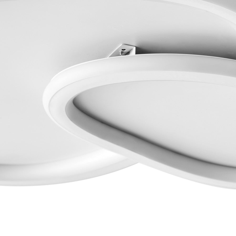 White 2-Light Irregular Ring LED Flush Mount Ceiling Light