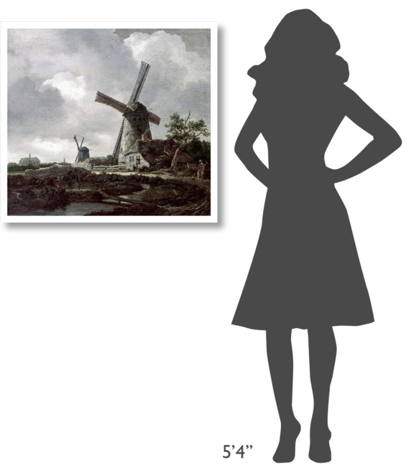 "Landscape with Windmills Near Haarlem" Print by Jacob Van Ruisdael, 32"x30"