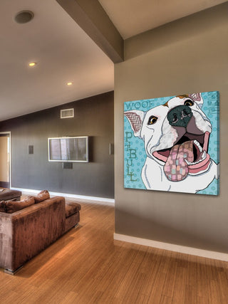 "White Pittie" Painting Print on Wrapped Canvas