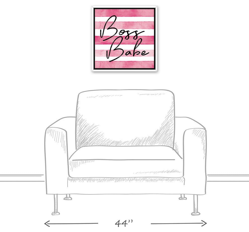 Boss Babe 16x16 White Floating Framed Canvas