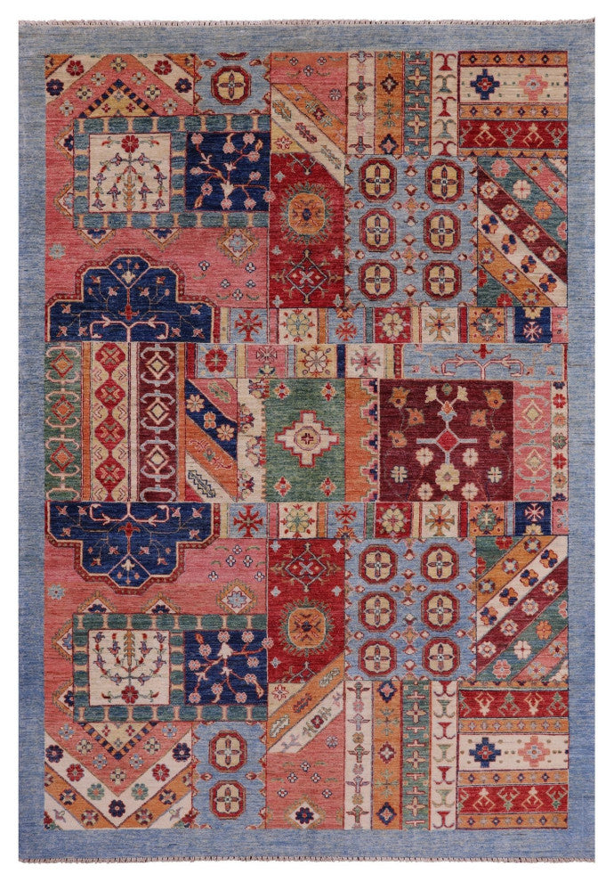 6' 0" X 8' 8" Hand-Knotted Super Kazak Wool Rug Q11087
