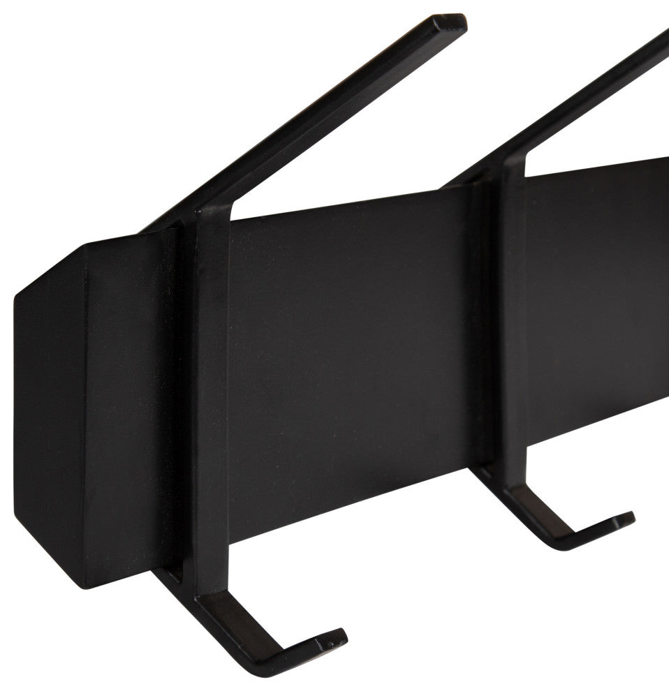 Rossmore Wood and Metal Hooks, Black 5 Hooks