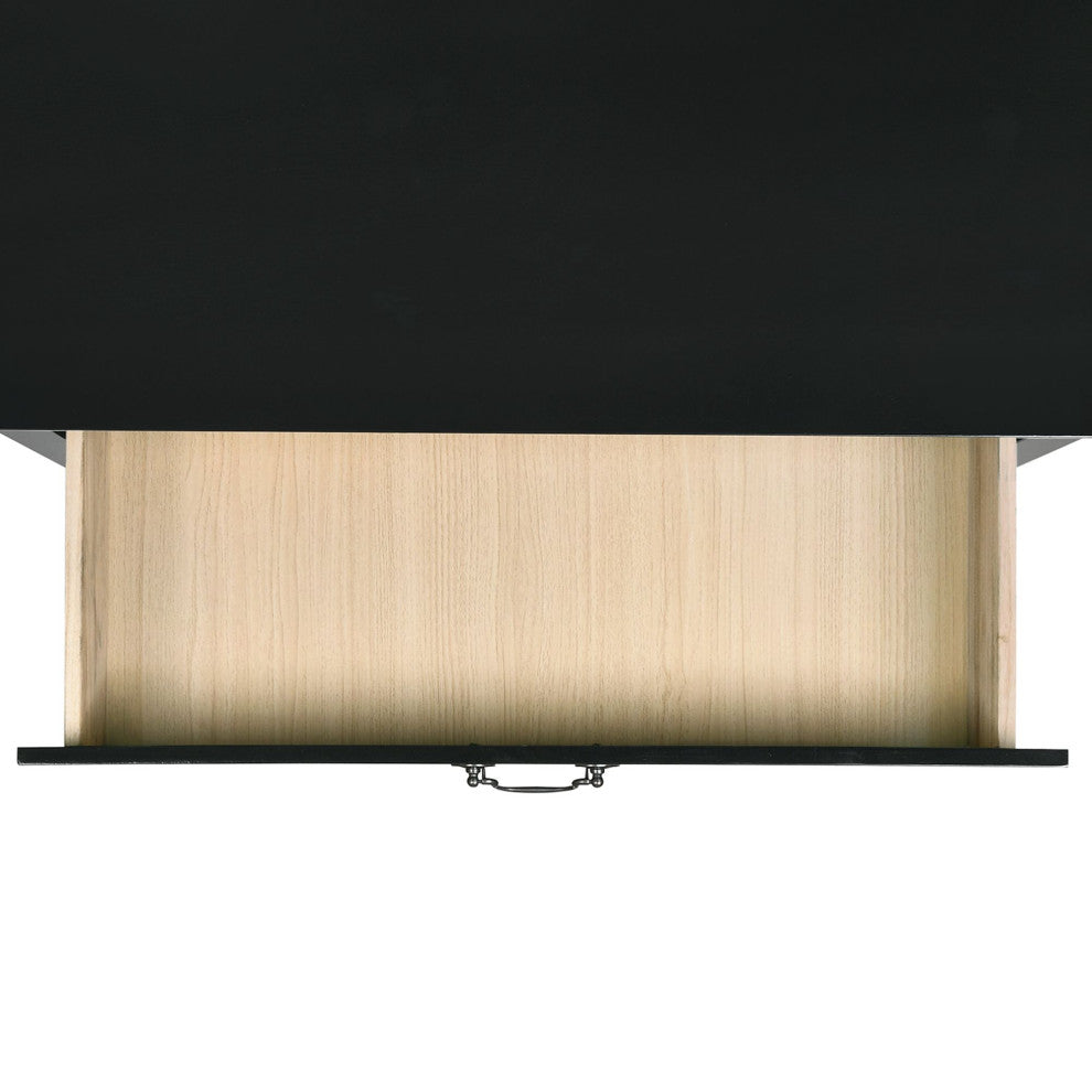 Louis Philippe 2 Drawer Nightstand, Black