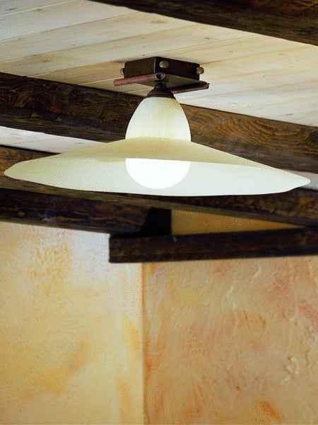 Country Line 1841 Ceiling Mount, Graphite And Silver, Satin White and Brick Red
