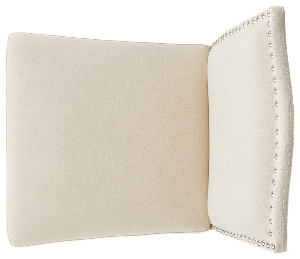 GDF Studio Auburn Ivory Fabric Backed Bar Stools, Set of 2