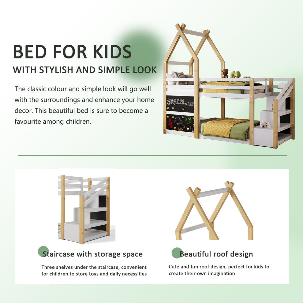 Gewnee Twin over Twin House Bunk Bed