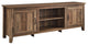 Farmhouse TV Stand, 2 Grooved Cabinet Doors and Open Shelf, Reclaimed Barnwood
