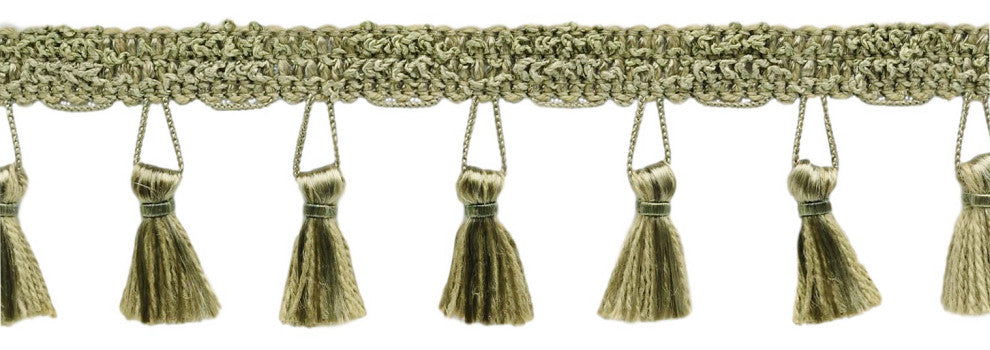 Tassel Fringe Trim, Style# ETFC, Color# L80 - Dark Khaki Green [5 Yards]