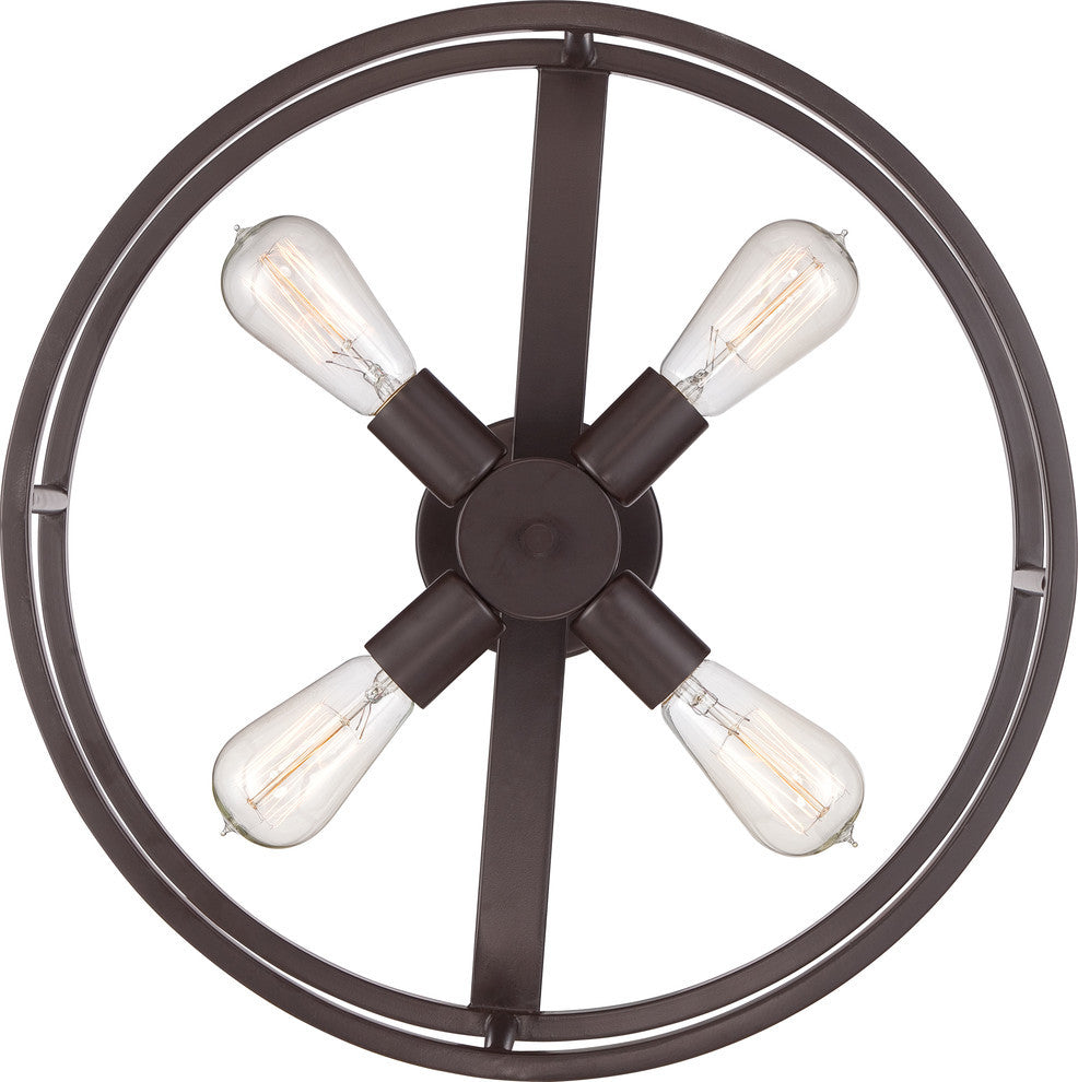 Quoizel NHR1718WT Four Light Semi-Flush Mount New Harbor Western Bronze