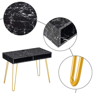 Round Coffee Table for Living Room with Metal Frame