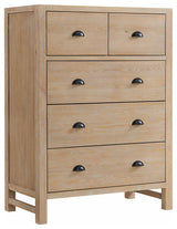 Modern Rustic Dresser, 5 Storage Drawers With Hooded Rubbed Bronze Pull Handles