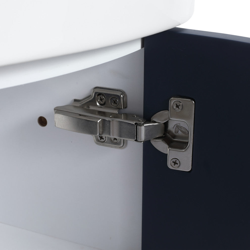 TATEUS Corner Bathroom Vanity Sink for Small Space Wall Mounted Cabinet Set