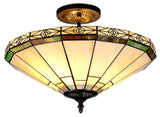 Chloe Lighting Tiffany-style 2 Light Mission Semi-flush Ceiling Fixture 16"