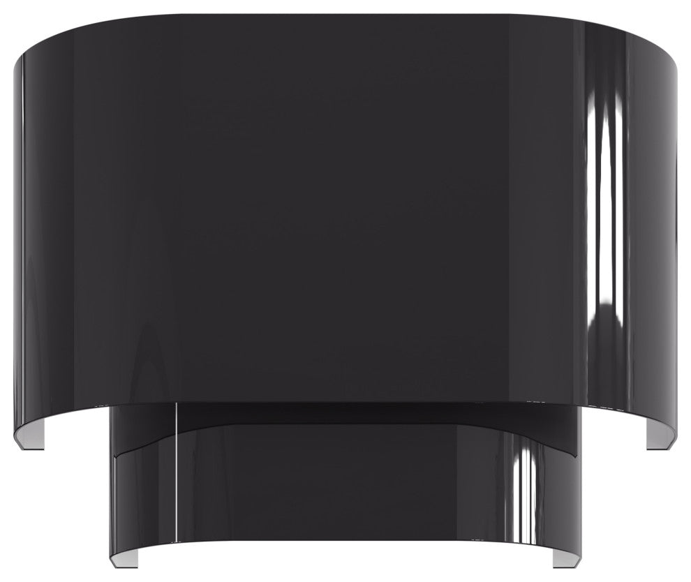 Springview 1 Light Shiny Black ADA Sconce with Shiny Black Metal Shade
