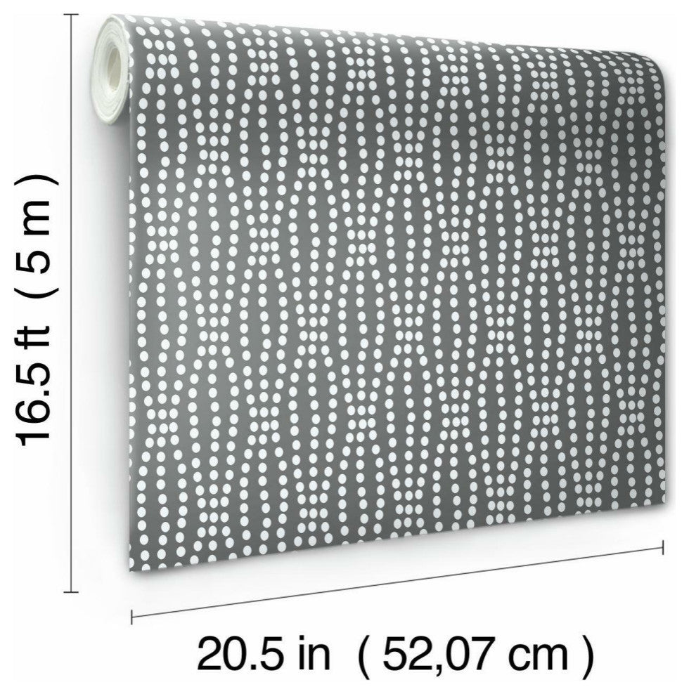 Grey & White Strands Peel & Stick Wallpaper