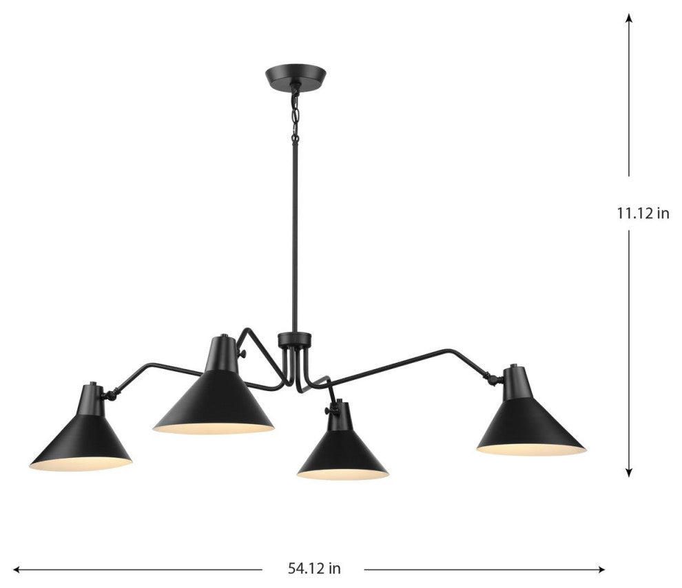 Trimble Collection Four-Light Matte Black Chandelier