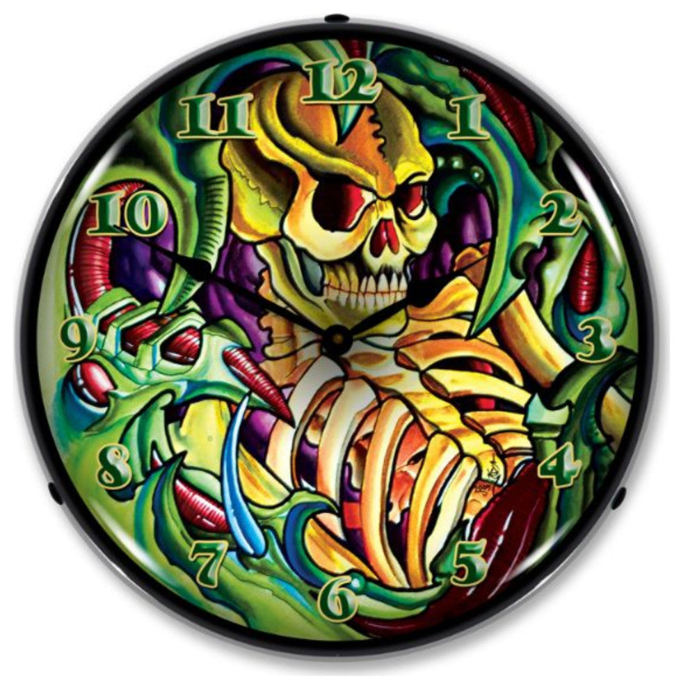 711164 Tattoo Skull Clock