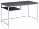 Rectangular Writing Desk with Shelf, Weathered Gray