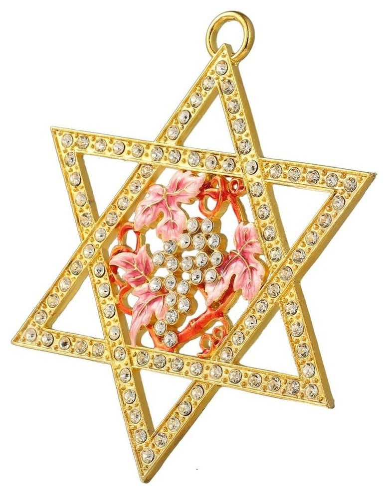 Traditional Star of David Hanging Ornament Pewter Classic Wall Decor