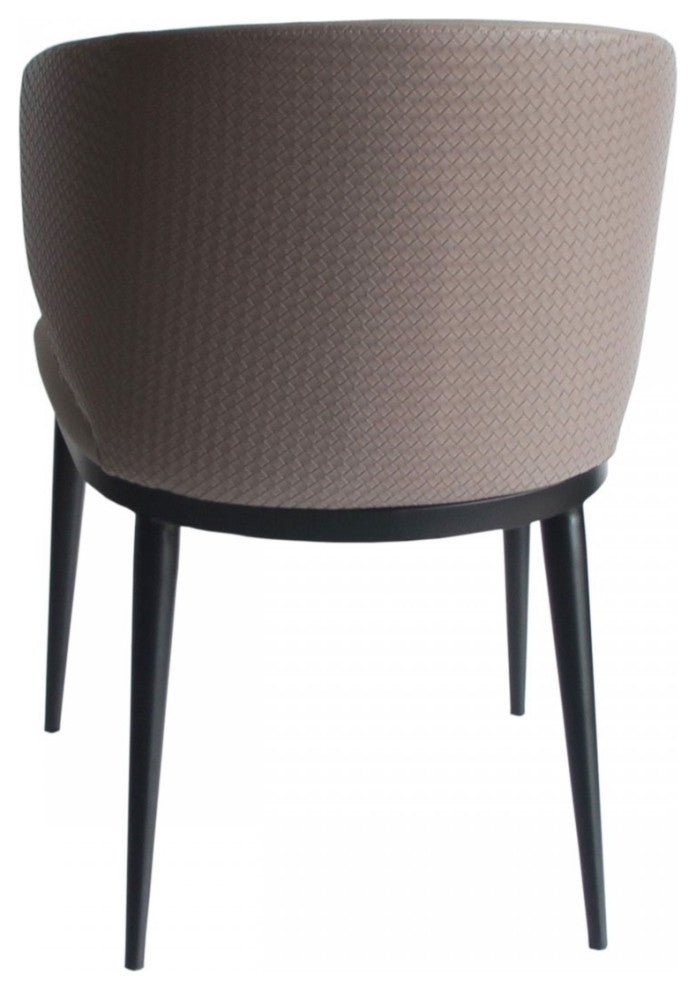 Beige Modern Faux Leather Dining Chair