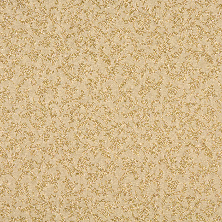 Beige And Tan Foliage And Flowers Upholstery Fabric By The Yard
