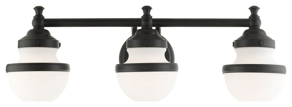 Livex Lighting Oldwick 3 Light Black Vanity Sconce