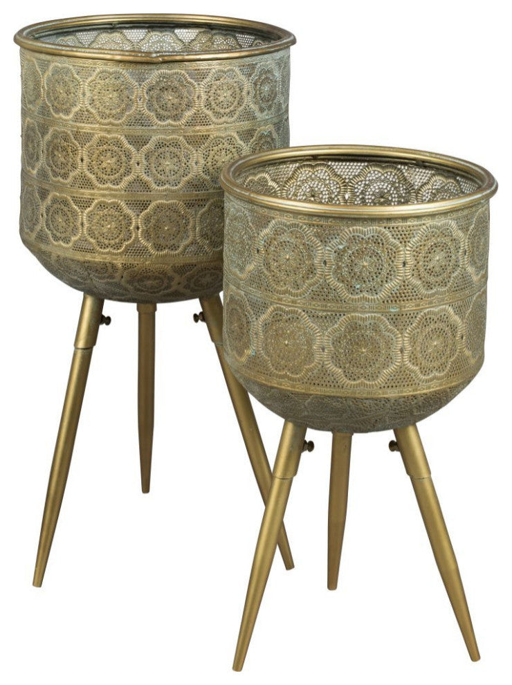 Brass Tripod Plant Stand L | Dutchbone Botanique