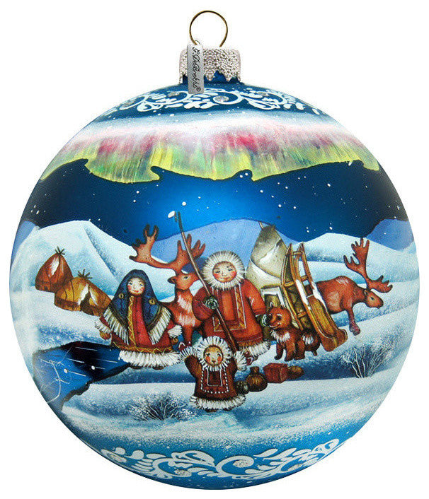 Hand Painted Scenic Glass Ornament Ball, Limited Edition