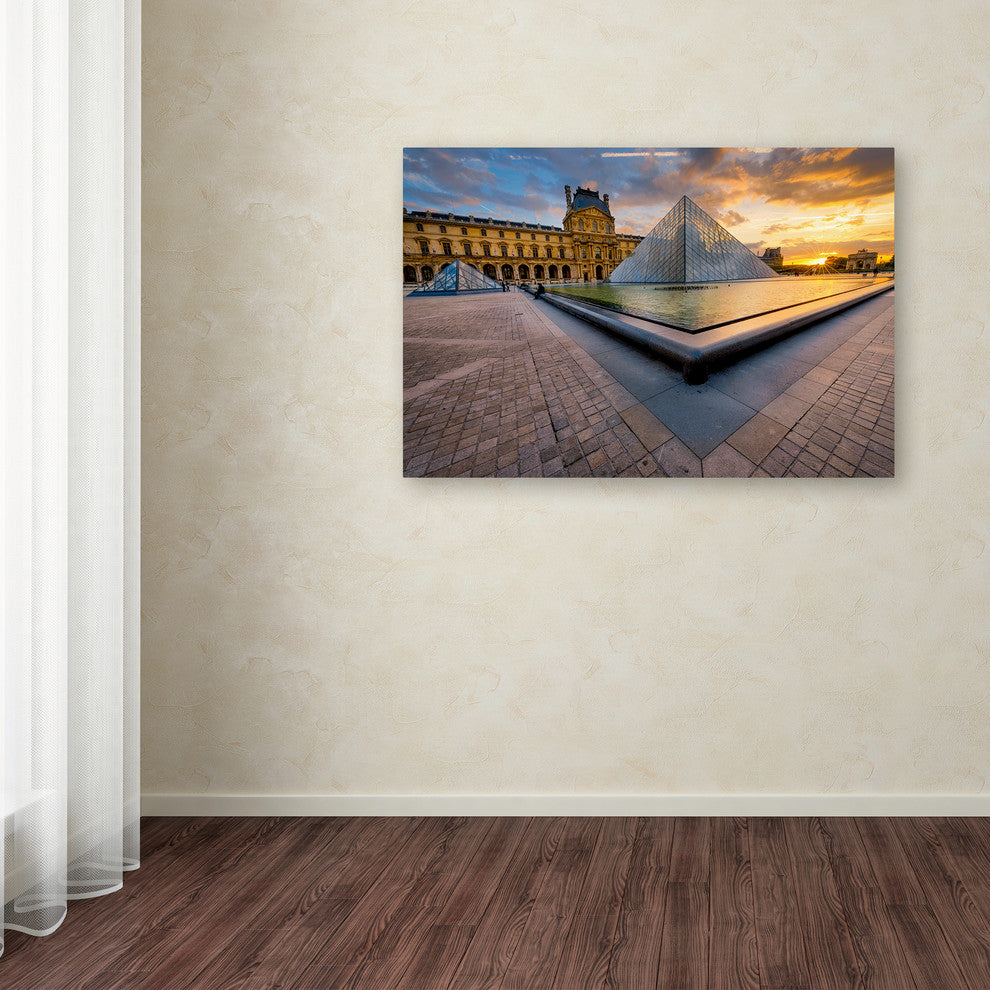 Mathieu Rivrin ''Geometry of the Louvre Museum'' Canvas Art, 22x32