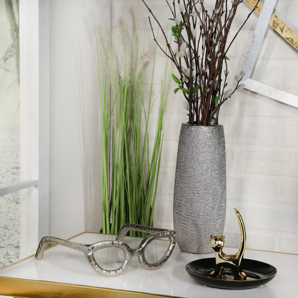 Sagebrook Home Silver Glasses Sculpture