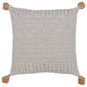 Natural Hand-Woven with Tassels Dameron Throw Pillow, 20" x 20"