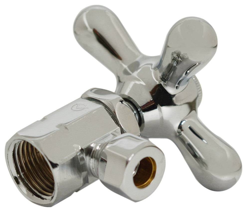 La-Style Pedestal Lavatory Kit - Cross Handles In Polished Brass, Polished Nickel