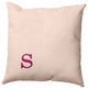 20"x20" Modern Monogram Decorative Throw Pillow, Dusty Rose