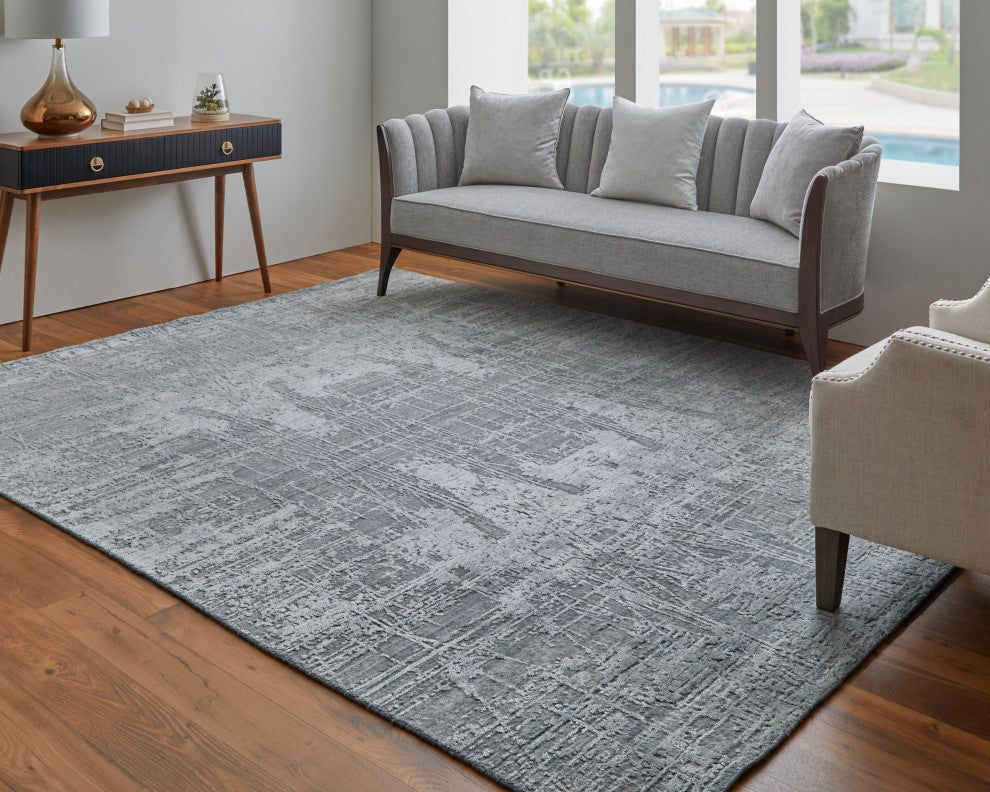 Kinton Modern Abstract, Gray, 8'x8' Round Rug