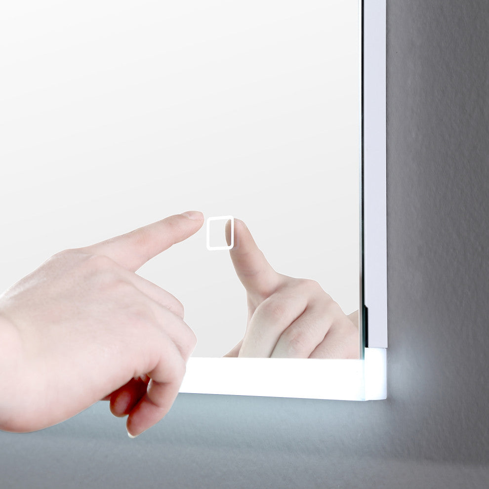 Ove Decors Caro LED 60 x 28 in. Mirror in White and Aluminum Finish
